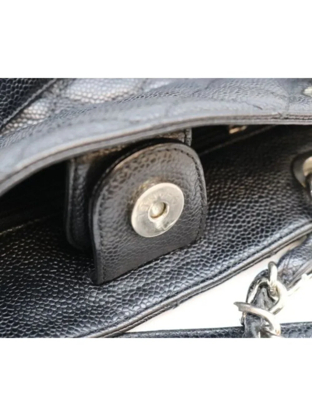 Chanel Black Caviar Silver Petite Shopping Tote PST